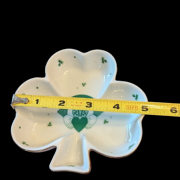 Lefton Fine China -Irish Shamrocks & Cladaugh Gold-Trim Trinket or Candy Dish 5” - Picture 3 of 7